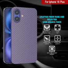 Load image into Gallery viewer, Coque en fibre de carbone Punkcase pour iPhone 16 Plus [Série AramidShield] Kevlar ultra fin et léger [Lilas]
