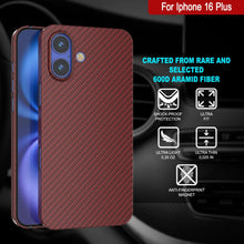 Load image into Gallery viewer, Coque en fibre de carbone Punkcase pour iPhone 16 Plus [Série AramidShield] Kevlar ultra fin et léger [Rouge]
