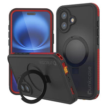 Load image into Gallery viewer, Coque étanche pour iPhone 16 Plus [Série Kickstud 2.0] Coque de protection IP68 avec protecteur d&#39;écran et béquille [Rouge]
