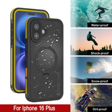 Load image into Gallery viewer, Coque étanche pour iPhone 16 Plus [Série Kickstud 2.0] Coque de protection IP68 avec protecteur d&#39;écran et béquille (Jaune)
