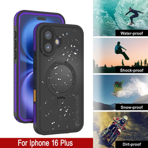 Coque étanche pour iPhone 16 Plus [Série Kickstud 2.0] Coque de protection IP68 avec protecteur d'écran et béquille [Violet]