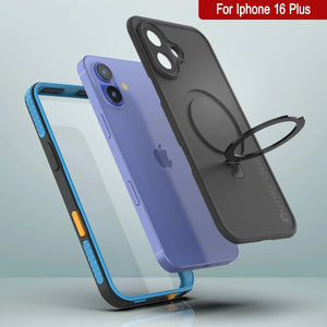 Coque étanche pour iPhone 16 Plus [Série Kickstud 2.0] Coque de protection IP68 avec protecteur d'écran et béquille [Bleu]