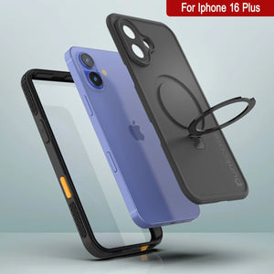 Coque étanche pour iPhone 16 Plus [Série Kickstud 2.0] Coque de protection IP68 avec protecteur d'écran et béquille [Noir]