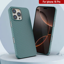 Charger l&#39;image dans la galerie, Coque en fibre de carbone Punkcase pour iPhone 16 Pro [Série AramidShield] Kevlar ultra fin et léger [Teal]
