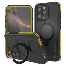 Load image into Gallery viewer, Coque étanche pour iPhone 16 Pro Max [Série Kickstud 2.0] Coque de protection IP68 avec protecteur d&#39;écran et béquille (Jaune)
