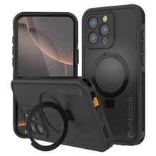 Load image into Gallery viewer, Coque étanche pour iPhone 16 Pro Max [Série Kickstud 2.0] Coque de protection IP68 avec protecteur d&#39;écran et béquille [Noir]
