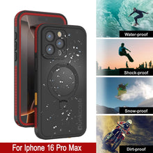 Load image into Gallery viewer, Coque étanche pour iPhone 16 Pro Max [Série Kickstud 2.0] Coque de protection IP68 avec protecteur d&#39;écran et béquille [Rouge]
