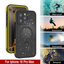 Load image into Gallery viewer, Coque étanche pour iPhone 16 Pro Max [Série Kickstud 2.0] Coque de protection IP68 avec protecteur d&#39;écran et béquille (Jaune)
