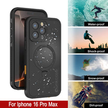 Load image into Gallery viewer, Coque étanche pour iPhone 16 Pro Max [Série Kickstud 2.0] Coque de protection IP68 avec protecteur d&#39;écran et béquille [Noir]
