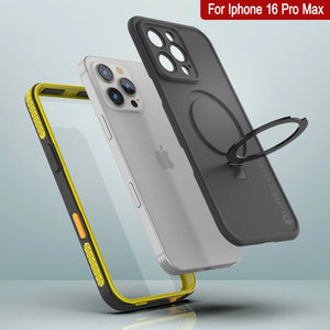 Coque étanche pour iPhone 16 Pro Max [Série Kickstud 2.0] Coque de protection IP68 avec protecteur d'écran et béquille (Jaune)