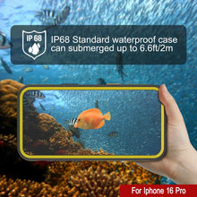 Load image into Gallery viewer, Coque étanche pour iPhone 16 Pro [Série Kickstud 2.0] Coque de protection IP68 avec protecteur d&#39;écran et béquille (Jaune)
