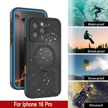 Charger l&#39;image dans la galerie, Coque étanche pour iPhone 16 Pro [Série Kickstud 2.0] Coque de protection IP68 avec protecteur d&#39;écran et béquille [Bleu]
