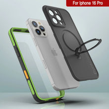 Charger l&#39;image dans la galerie, Coque étanche pour iPhone 16 Pro [Série Kickstud 2.0] Coque de protection IP68 avec protecteur d&#39;écran et béquille [Vert]
