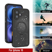 Load image into Gallery viewer, Coque étanche pour iPhone 16 [Série Kickstud 2.0] Coque de protection IP68 avec protecteur d&#39;écran et béquille [Noir]
