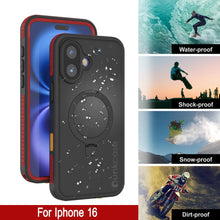 Load image into Gallery viewer, Coque étanche pour iPhone 16 [Série Kickstud 2.0] Coque de protection IP68 avec protecteur d&#39;écran et béquille [Rouge]
