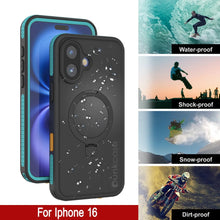 Load image into Gallery viewer, Coque étanche pour iPhone 16 [Série Kickstud 2.0] Coque de protection IP68 avec protecteur d&#39;écran et béquille [Bleu sarcelle]
