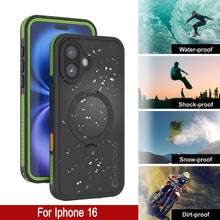 Load image into Gallery viewer, Coque étanche pour iPhone 16 [Série Kickstud 2.0] Coque de protection IP68 avec protecteur d&#39;écran et béquille [Vert]
