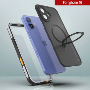 Coque étanche pour iPhone 16 [Série Kickstud 2.0] Coque de protection IP68 avec protecteur d'écran et béquille [Blanc]