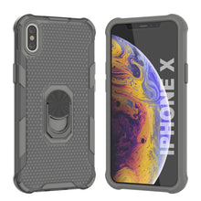 Load image into Gallery viewer, Coque PunkCase pour iPhone X [Série Magnetix 2.0] Coque transparente de protection en TPU avec support [Gris]
