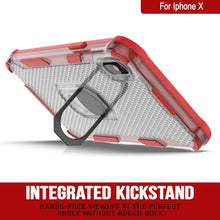 Charger l'image dans la galerie, Coque PunkCase pour iPhone X [Série Magnetix 2.0] Étui transparent en TPU de protection avec support [Rouge]

