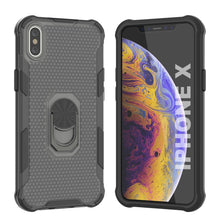 Charger l'image dans la galerie, Coque PunkCase pour iPhone X [série Magnetix 2.0] Housse de protection transparente en TPU avec béquille [noir]
