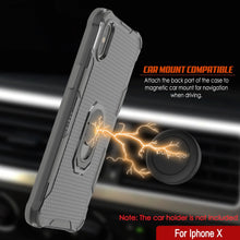 Load image into Gallery viewer, Coque PunkCase pour iPhone X [Série Magnetix 2.0] Coque transparente de protection en TPU avec support [Gris]
