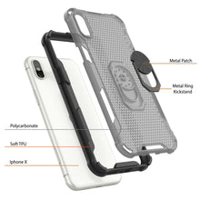 Charger l'image dans la galerie, Coque PunkCase pour iPhone X [série Magnetix 2.0] Housse de protection transparente en TPU avec béquille [noir]
