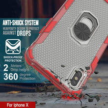Charger l'image dans la galerie, Coque PunkCase pour iPhone X [Série Magnetix 2.0] Étui transparent en TPU de protection avec support [Rouge]
