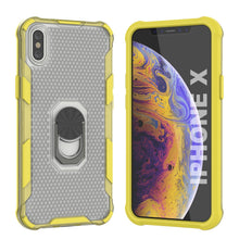 Load image into Gallery viewer, PunkCase pour iPhone X [Série Magnetix 2.0] Coque transparente en TPU protecteur avec béquille [Jaune]
