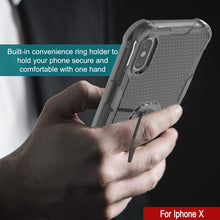 Load image into Gallery viewer, Coque PunkCase pour iPhone X [Série Magnetix 2.0] Coque transparente de protection en TPU avec support [Gris]
