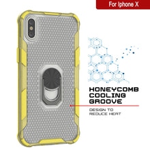 Load image into Gallery viewer, PunkCase pour iPhone X [Série Magnetix 2.0] Coque transparente en TPU protecteur avec béquille [Jaune]
