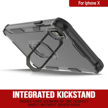 Charger l'image dans la galerie, Coque PunkCase pour iPhone X [série Magnetix 2.0] Housse de protection transparente en TPU avec béquille [noir]
