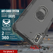 Charger l'image dans la galerie, Coque PunkCase pour iPhone X [série Magnetix 2.0] Housse de protection transparente en TPU avec béquille [noir]
