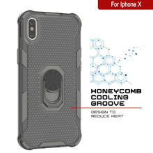 Load image into Gallery viewer, Coque PunkCase pour iPhone X [Série Magnetix 2.0] Coque transparente de protection en TPU avec support [Gris]
