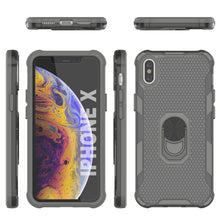 Load image into Gallery viewer, Coque PunkCase pour iPhone X [Série Magnetix 2.0] Coque transparente de protection en TPU avec support [Gris]
