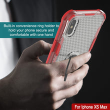 Charger l&#39;image dans la galerie, Étui PunkCase pour iPhone XS Max [Série Magnetix 2.0] Coque de protection transparente en TPU avec béquille [Rouge]
