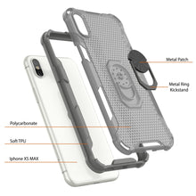 Charger l&#39;image dans la galerie, PunkCase pour iPhone XS Max [Série Magnetix 2.0] Coque protectrice transparente en TPU avec béquille [Gris]
