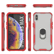 Charger l&#39;image dans la galerie, Étui PunkCase pour iPhone XS Max [Série Magnetix 2.0] Coque de protection transparente en TPU avec béquille [Rouge]
