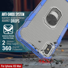 Charger l&#39;image dans la galerie, Étui PunkCase pour iPhone XS Max [Série Magnetix 2.0] Coque transparente protectrice en TPU avec béquille [Bleu]
