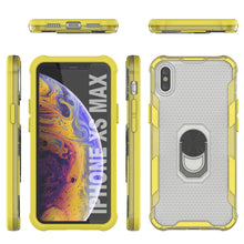 Charger l&#39;image dans la galerie, Coque PunkCase pour iPhone XS Max [Série Magnetix 2.0] Coque TPU transparente de protection avec béquille [Jaune]
