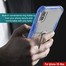 Charger l&#39;image dans la galerie, Étui PunkCase pour iPhone XS Max [Série Magnetix 2.0] Coque transparente protectrice en TPU avec béquille [Bleu]
