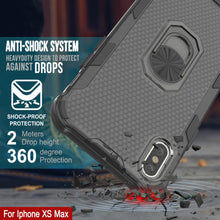 Charger l&#39;image dans la galerie, Étui PunkCase pour iPhone XS Max [Série Magnetix 2.0] Coque transparente en TPU protectrice avec béquille [Noir].
