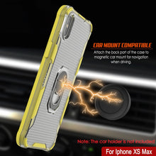 Charger l&#39;image dans la galerie, Coque PunkCase pour iPhone XS Max [Série Magnetix 2.0] Coque TPU transparente de protection avec béquille [Jaune]

