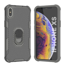 Load image into Gallery viewer, Coque PunkCase pour iPhone XS [Série Magnetix 2.0] Étui en TPU transparent de protection avec béquille [Gris]
