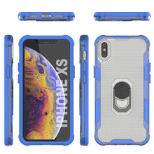 Load image into Gallery viewer, PunkCase pour étui iPhone XS [Série Magnetix 2.0] Coque transparente de protection en TPU avec béquille [Bleue]
