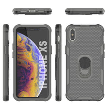 Load image into Gallery viewer, Coque PunkCase pour iPhone XS [Série Magnetix 2.0] Étui en TPU transparent de protection avec béquille [Gris]
