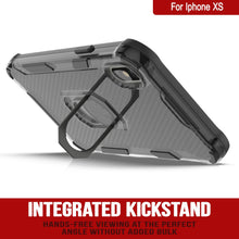 Load image into Gallery viewer, Coque PunkCase pour iPhone XS [Série Magnetix 2.0] Coque protectrice transparente en TPU avec béquille [Noire]
