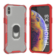 Load image into Gallery viewer, Étui PunkCase pour iPhone XS [Série Magnetix 2.0] Coque protectrice transparente en TPU avec support [Rouge]
