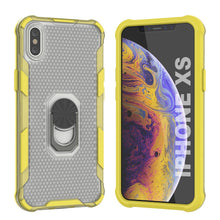 Load image into Gallery viewer, Coque PunkCase pour iPhone XS [Série Magnetix 2.0] Coque de protection transparente en TPU avec support intégré [Jaune]
