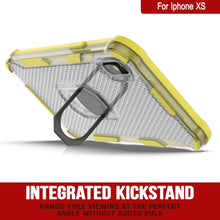 Load image into Gallery viewer, Coque PunkCase pour iPhone XS [Série Magnetix 2.0] Coque de protection transparente en TPU avec support intégré [Jaune]
